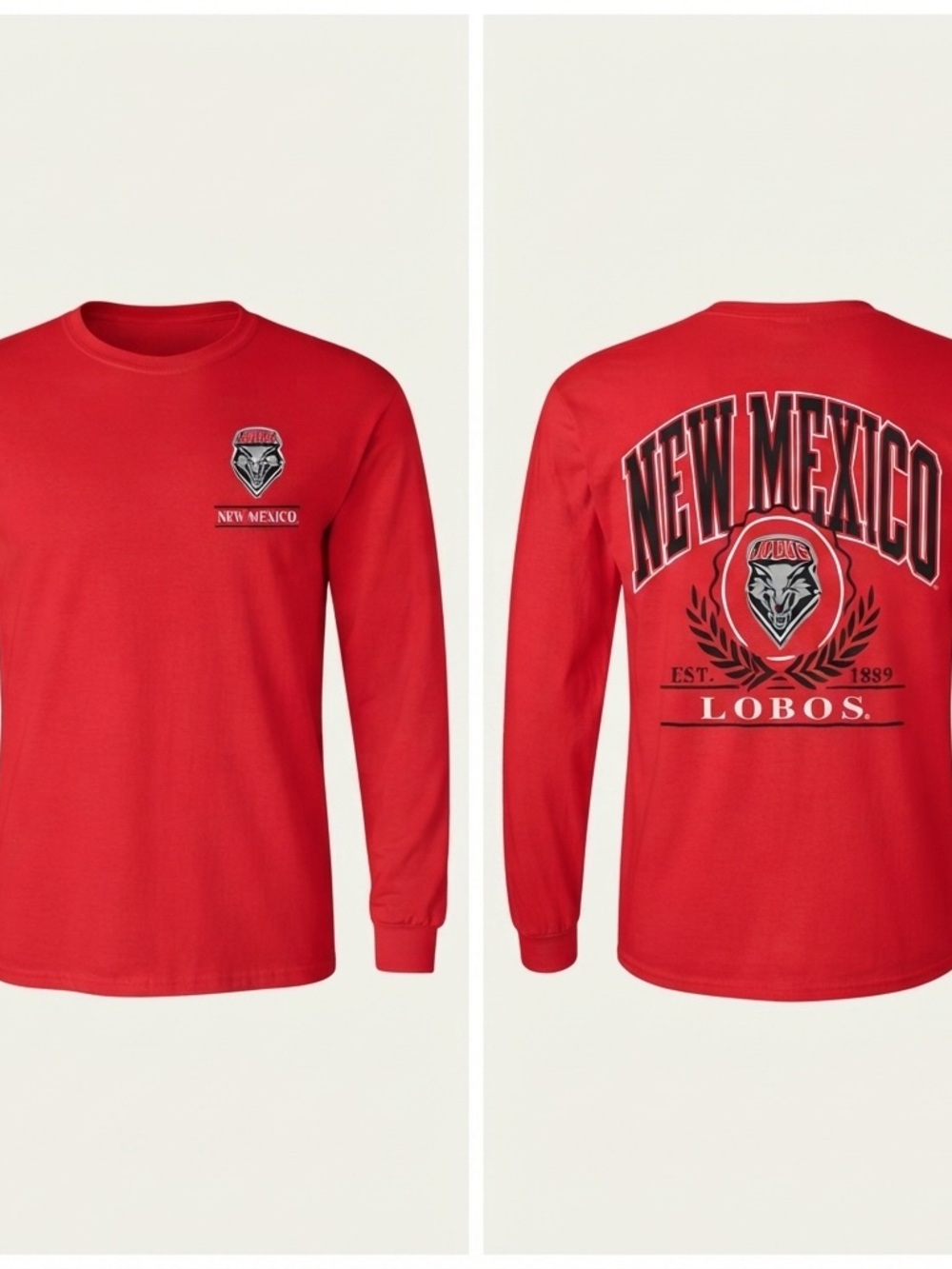 New Mexico Lobos Shirt Mens XL Red Long Sleeve NCAA Rivalry Threads NWT